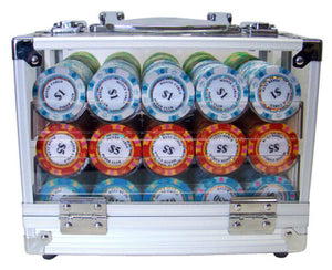 600 Monte Carlo Poker Chip Set with Acrylic Case
