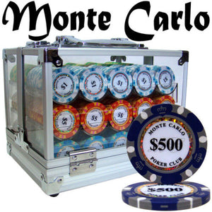 600 Monte Carlo Poker Chip Set with Acrylic Case