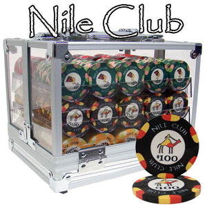 600 Nile Club Ceramic Poker Chip Set with Acrylic Case