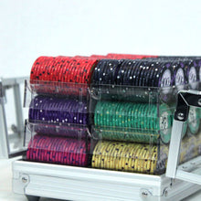 Load image into Gallery viewer, 600 Scroll Ceramic Poker Chip Set with Acrylic Case