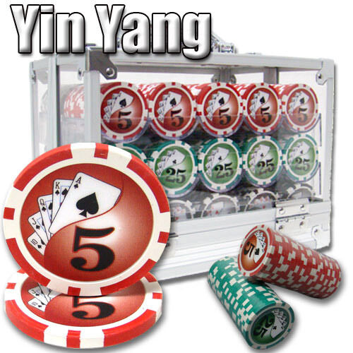 600 Yin Yang Poker Chip Set with Acrylic Case