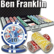 Load image into Gallery viewer, 750 Ben Franklin Poker Chip Set with Aluminum Case