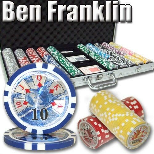 750 Ben Franklin Poker Chip Set with Aluminum Case