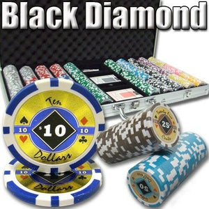 750 Black Diamond Poker Chip Set with Aluminum Case