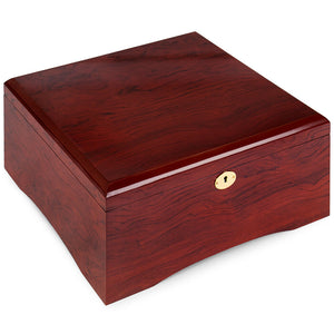 750 Count Glossy Wooden Mahogany Poker Chip Case
