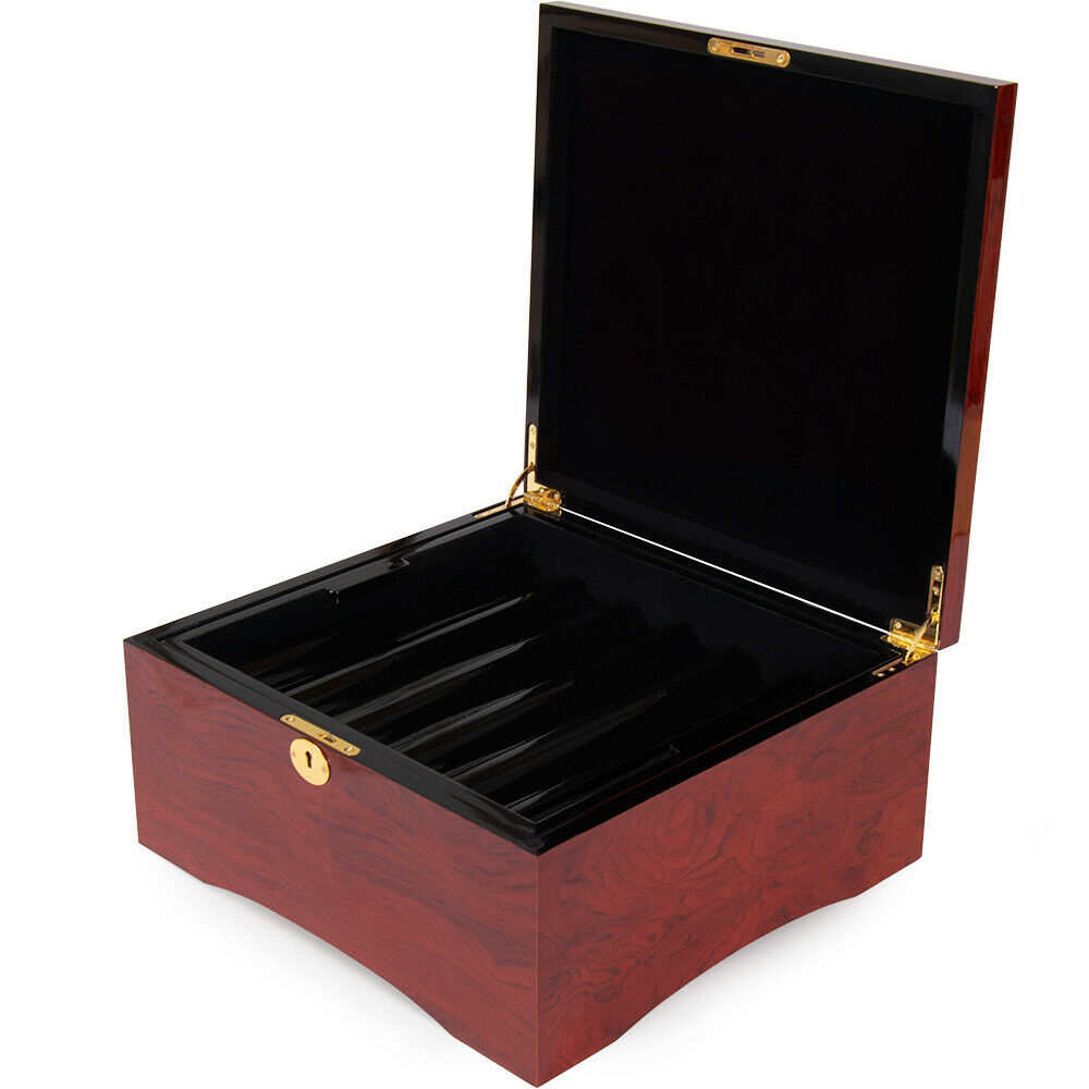 A MAHOGANY GOLD MOSAÏQUE POKER BOX