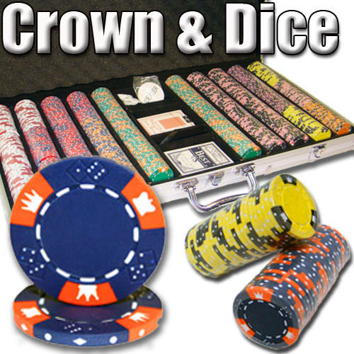 750 Crown & Dice Poker Chip Set with Aluminum Case