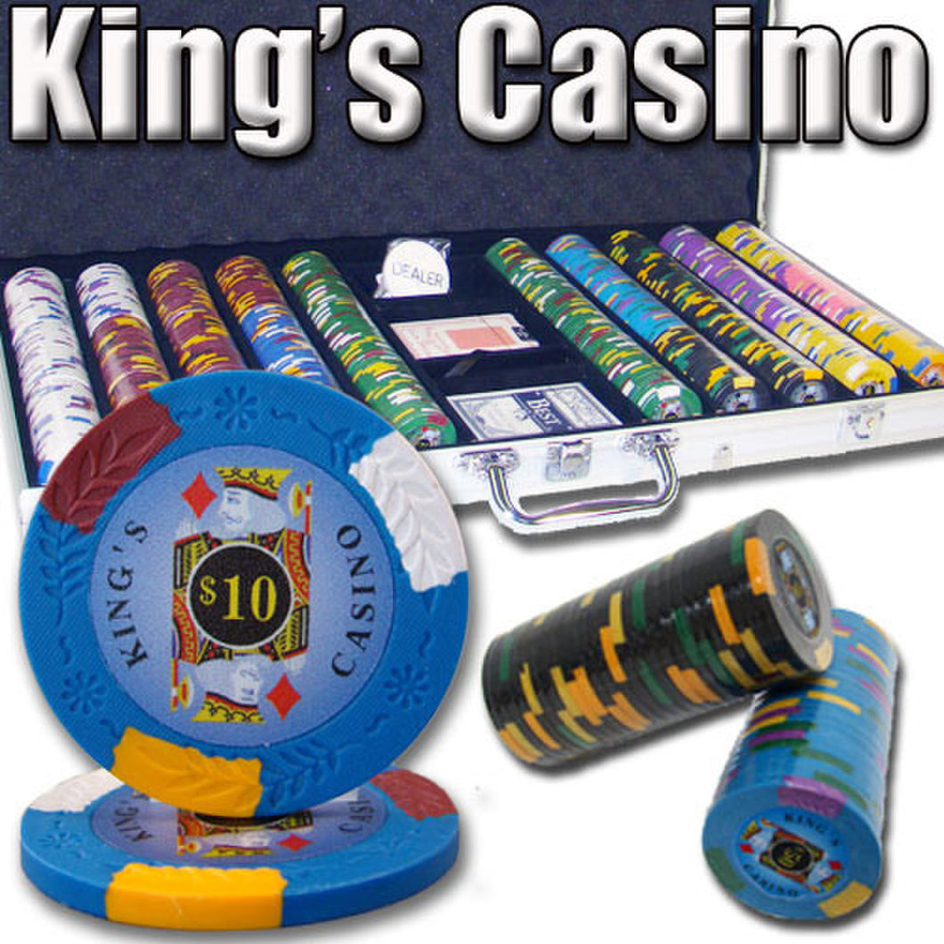 750 Kings Casino Poker Chip Set with Aluminum Case