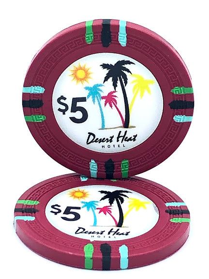 (25) $5 Desert Heat Poker Chips