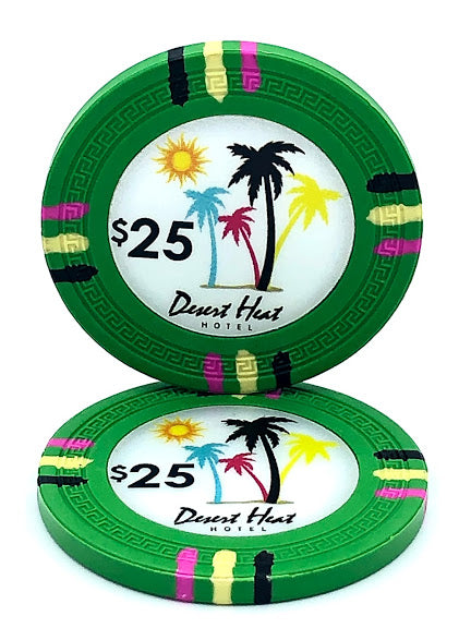 (25) $25 Desert Heat Poker Chips