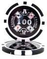 Black $100 Ace Casino poker chip