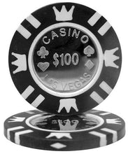 Load image into Gallery viewer, (25) $100 Coin Inlay Poker Chips