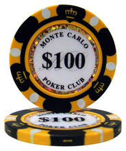 Load image into Gallery viewer, (25) $100 Monte Carlo Poker Chips