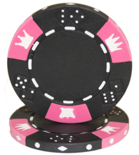 Load image into Gallery viewer, (25) Black Crown &amp; Dice Poker Chips