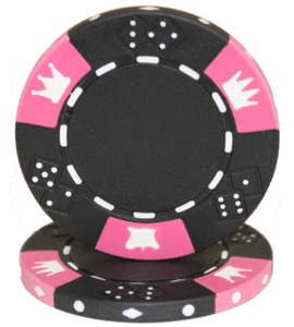 (25) Black Crown & Dice Poker Chips