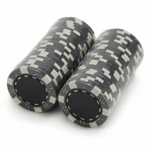 Load image into Gallery viewer, (25) Black Striped Dice Poker Chips