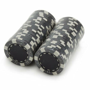 (25) Black Striped Dice Poker Chips