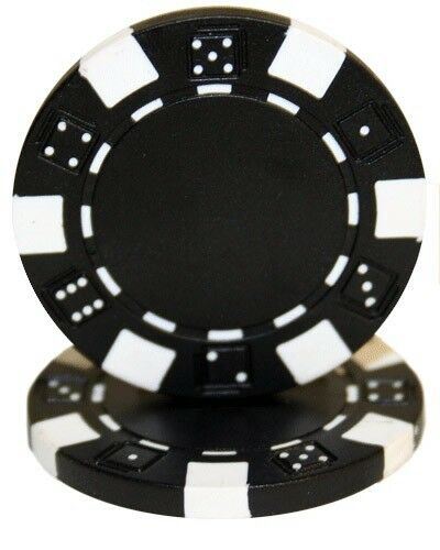 (25) Black Striped Dice Poker Chips