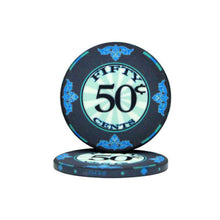 Load image into Gallery viewer, (25) 50 Cent Scroll Poker Chips