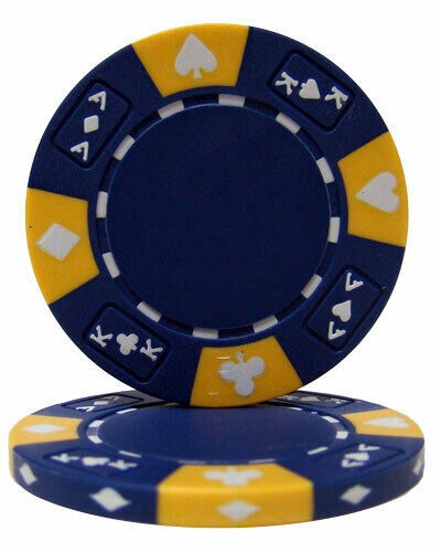 (25) Blue Ace King Suited Poker Chips