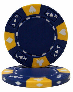 (25) Blue Ace King Suited Poker Chips