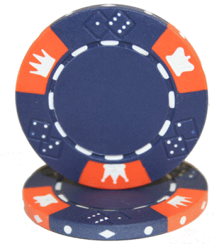 (25) Blue Crown & Dice Poker Chips
