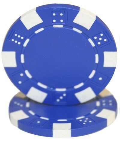 (25) Blue Striped Dice Poker Chips