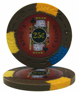 (25) 25 Cent Kings Casino Poker Chips