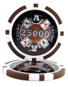 Brown $25,000 Ace Casino poker chip