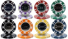 Load image into Gallery viewer, 1000 Coin Inlay Poker Chip Set with Rolling Aluminum Case