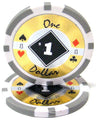 Gray $1 Black Diamond poker chip