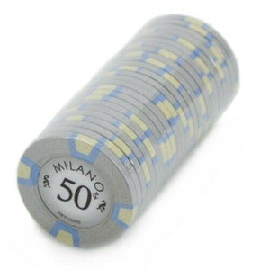 (25) 50 Cent Milano Poker Chips