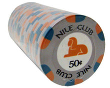 Load image into Gallery viewer, (25) 50 Cent Nile Club Poker Chips