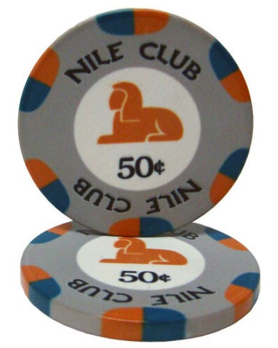 (25) 50 Cent Nile Club Poker Chips