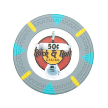 Load image into Gallery viewer, (25) 50 Cent Rock &amp; Roll Poker Chips