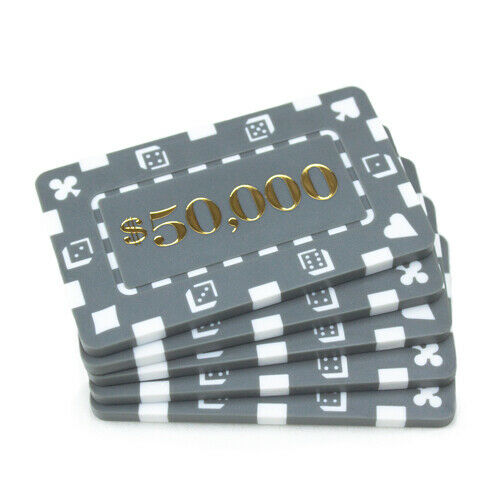(5) $50000 Poker Plaques