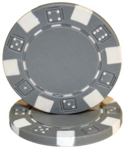 (25) Gray Striped Dice Poker Chips