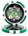 Green $25 Ace Casino poker chip
