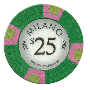 (25) $25 Milano Poker Chips