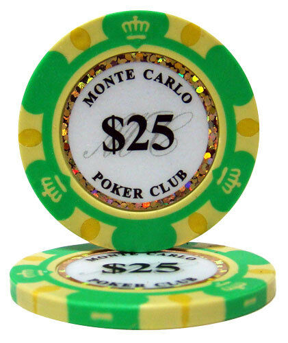 (25) $25 Monte Carlo Poker Chips