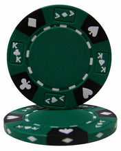 Load image into Gallery viewer, (25) Green Ace King Suited Poker Chips