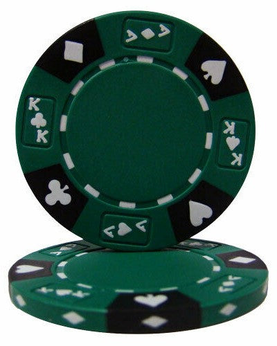 (25) Green Ace King Suited Poker Chips