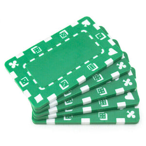 (5) Green Poker Plaques