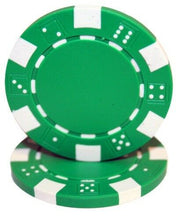 Load image into Gallery viewer, (25) Green Striped Dice Poker Chips