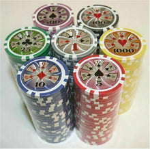 Load image into Gallery viewer, 500 High Roller Poker Chip Set with Black Aluminum Case