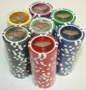 1000 Las Vegas Poker Chip Set with Rolling Aluminum Case