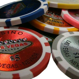 500 Las Vegas Poker Chip Set with Black Aluminum Case