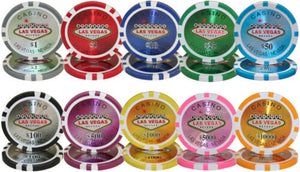 600 Las Vegas Poker Chip Set with Acrylic Case