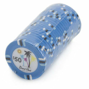 (25) $50 Desert Heat Poker Chips