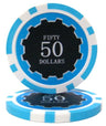 Light blue $50 Eclipse poker chip